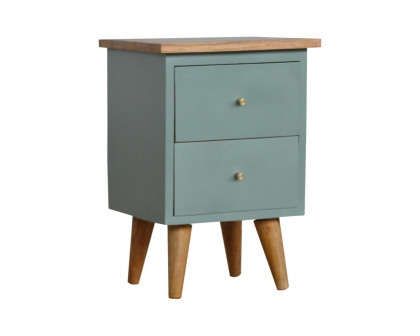 Artisan Hand Painted Bedside - Green