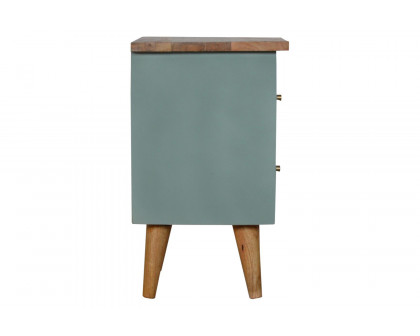 Artisan Hand Painted Bedside - Green