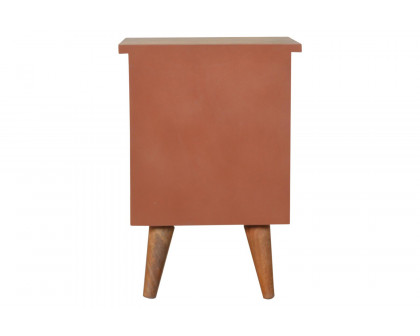 Artisan Hand Painted Bedside - Brick Red