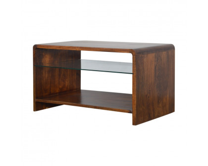 Artisan - Coffee Table with Glass Shelf in Chestnut