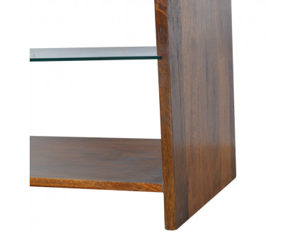 Artisan - Coffee Table with Glass Shelf in Chestnut