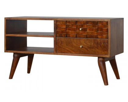 Artisan - Tile Carved TV Unit in Chestnut