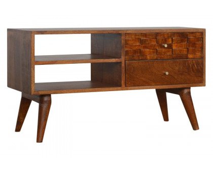 Artisan - Tile Carved TV Unit in Chestnut