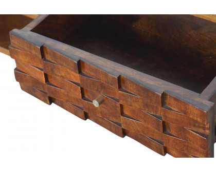 Artisan - Tile Carved TV Unit in Chestnut