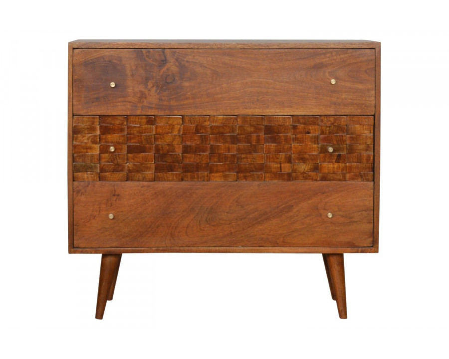 Artisan - Tile Carved Chest in Chestnut