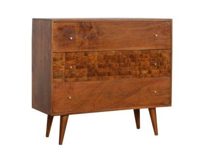 Artisan - Tile Carved Chest in Chestnut