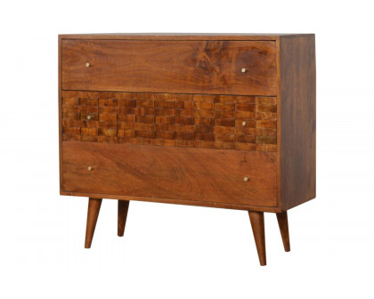 Artisan - Tile Carved Chest in Chestnut