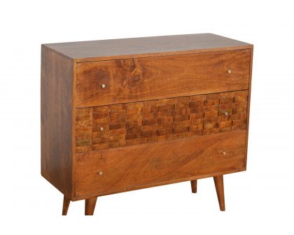 Artisan - Tile Carved Chest in Chestnut