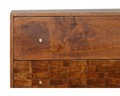 Artisan - Tile Carved Chest in Chestnut