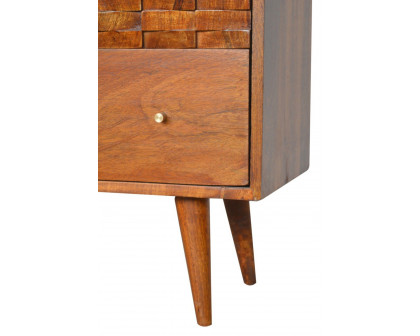 Artisan - Tile Carved Chest in Chestnut