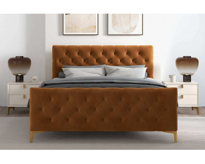 Ashcroft™ Bailey Mid-Century Modern King Platform Bed - Cognac