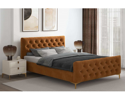 Ashcroft™ Bailey Mid-Century Modern King Platform Bed - Cognac