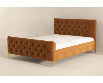 Ashcroft™ Bailey Mid-Century Modern King Platform Bed - Cognac