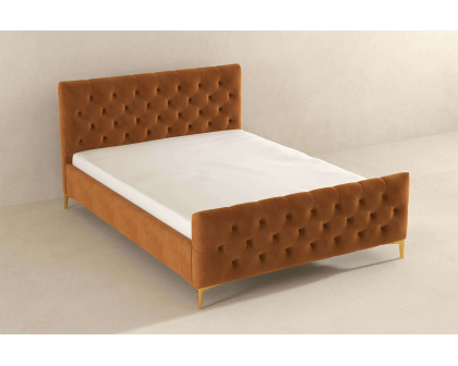 Ashcroft™ Bailey Mid-Century Modern King Platform Bed - Cognac