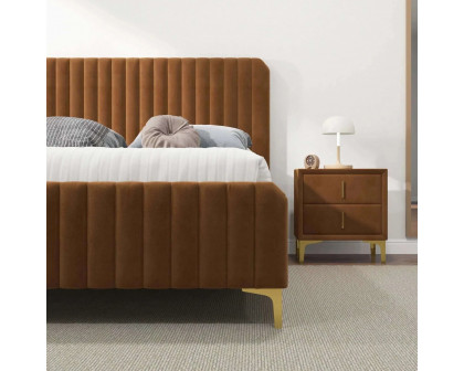 Ashcroft - Bethany Velvet Upholstered Platform Bed