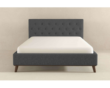 Ashcroft™ Graceville Fabric Platform Bed - Gray, Queen Size