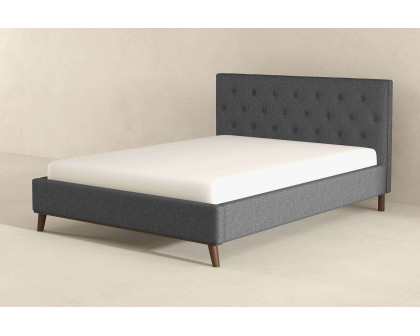 Ashcroft™ Graceville Fabric Platform Bed - Gray, Queen Size