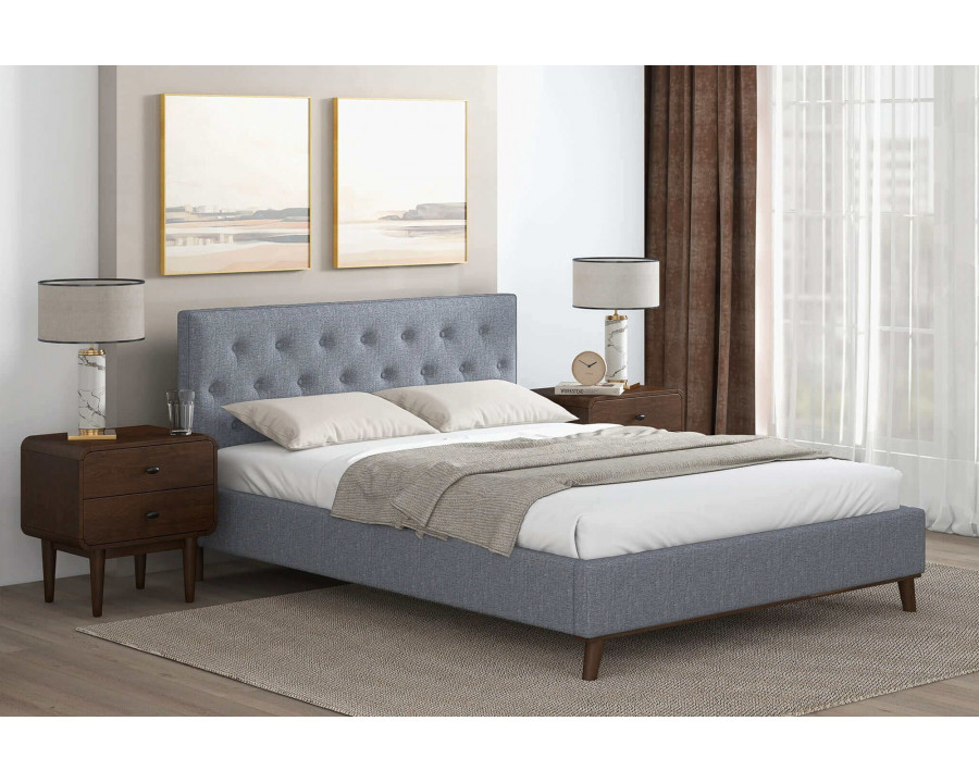 Ashcroft Graceville Fabric Platform Bed - Light Gray, Queen Size