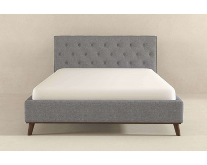 Ashcroft™ Graceville Fabric Platform Bed - Light Gray, Queen Size