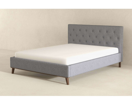 Ashcroft™ Graceville Fabric Platform Bed - Light Gray, Queen Size