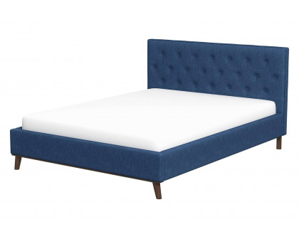 Ashcroft™ Graceville Fabric Platform Bed - Blue, Queen Size