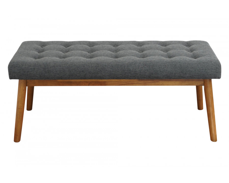 Ashcroft Delilah Modern Fabric Bench - Gray