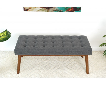 Ashcroft Delilah Modern Fabric Bench - Gray