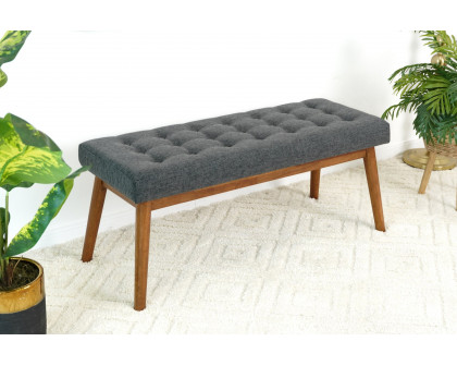 Ashcroft Delilah Modern Fabric Bench - Gray