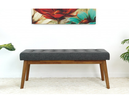 Ashcroft Delilah Modern Fabric Bench - Gray