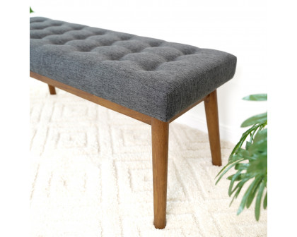 Ashcroft Delilah Modern Fabric Bench - Gray