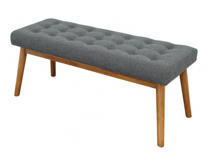 Ashcroft Delilah Modern Fabric Bench - Gray