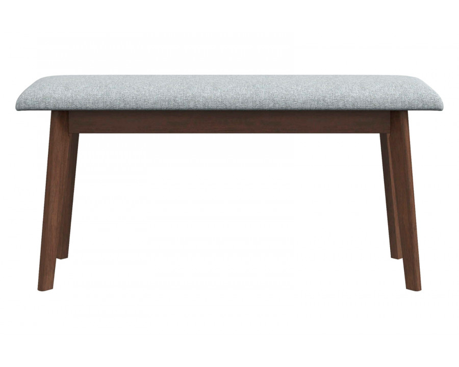 Ashcroft Carlos Fabric Upholstered Solid Wood Bench - Gray, 36"