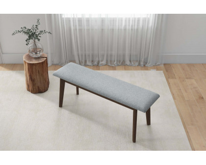 Ashcroft Carlos Fabric Upholstered Solid Wood Bench - Gray, 36"