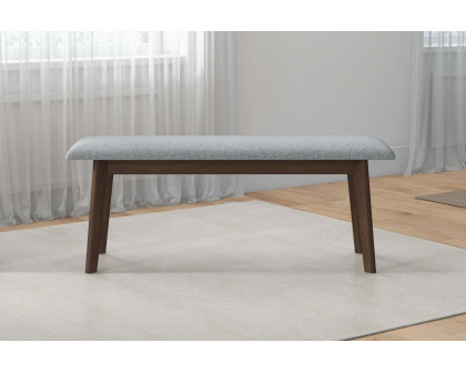 Ashcroft Carlos Fabric Upholstered Solid Wood Bench - Gray, 36"