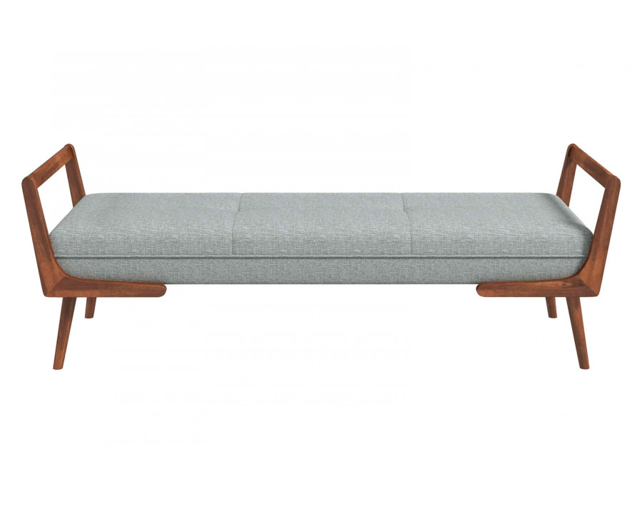 Ashcroft Cora Mid-Century Modern Fabric Bench - Gray