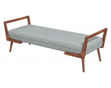 Ashcroft Cora Mid-Century Modern Fabric Bench - Gray