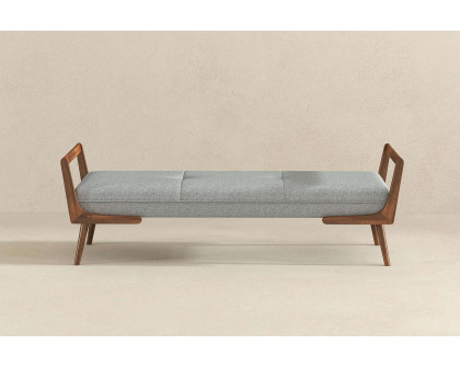 Ashcroft Cora Mid-Century Modern Fabric Bench - Gray