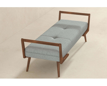 Ashcroft Cora Mid-Century Modern Fabric Bench - Gray