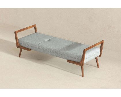 Ashcroft Cora Mid-Century Modern Fabric Bench - Gray