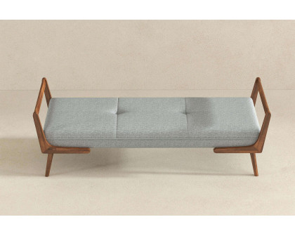 Ashcroft Cora Mid-Century Modern Fabric Bench - Gray