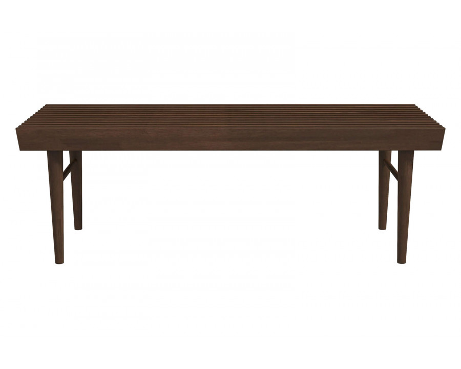 Ashcroft Mia Mid-Century Modern Solid Wood Bench - Brown