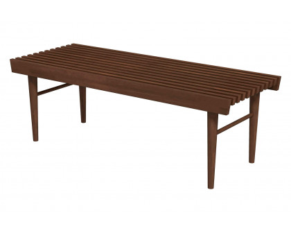 Ashcroft Mia Mid-Century Modern Solid Wood Bench - Brown