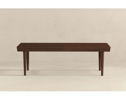 Ashcroft Mia Mid-Century Modern Solid Wood Bench - Brown