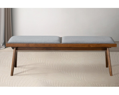 Ashcroft Keira Fabric Bench - Gray