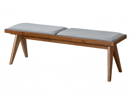 Ashcroft Keira Fabric Bench - Gray