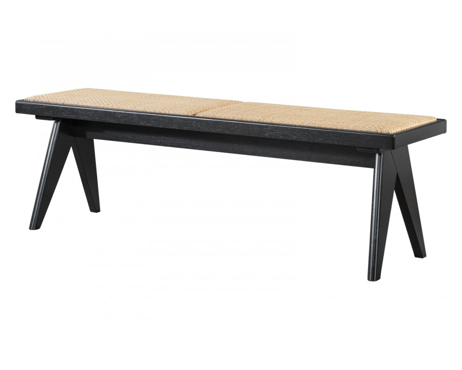 Ashcroft Keira Rattan Bench - Black