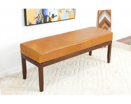 Ashcroft Austin Leather Bench w/o Lines - Antique Tan