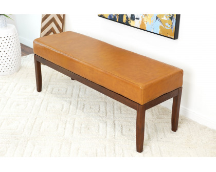 Ashcroft Austin Leather Bench w/o Lines - Antique Tan