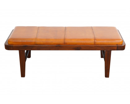 Ashcroft Maddox Leather Bench - Tan