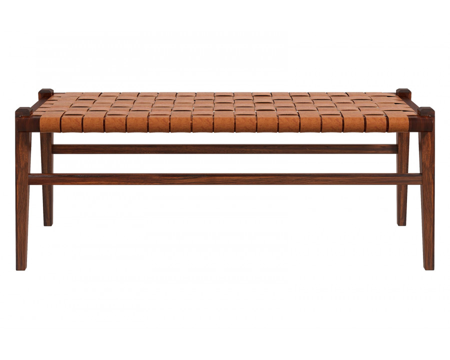 Ashcroft Cody Leather Bench - Tan